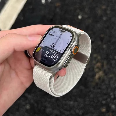 思雅图iwatch10伞扣弹力尼龙表带