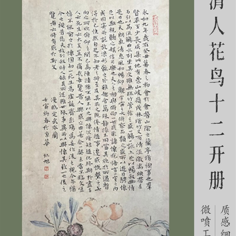 精品303号清人花鸟十二开册页纸仿古纸半生熟宣纸国展纸昱斋艺品