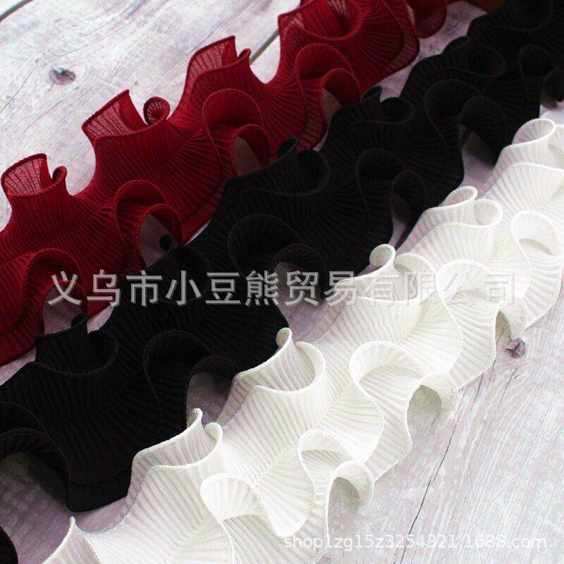 荷叶边diy花边抽密褶皱风琴蕾丝服装配件帽窗帘裙摆辅料波浪