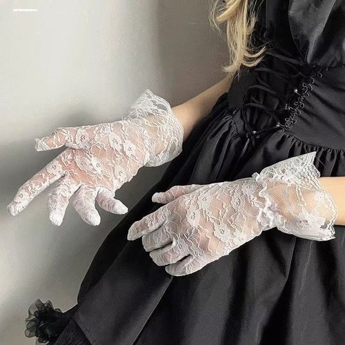 复古网纱薄款辣妹手套网纱Lolita  蕾丝性感拍照道具plaything