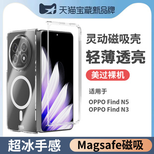 适用oppofindn6手机壳findn5透明磁吸findn3新款n6保护套oppo折叠屏findn6超薄n5超轻薄边框n3前框外壳findn3