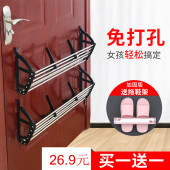 免钉防盗门粘贴置物后挂式 架收纳简易寝室小户型墙壁经济型客厅 鞋