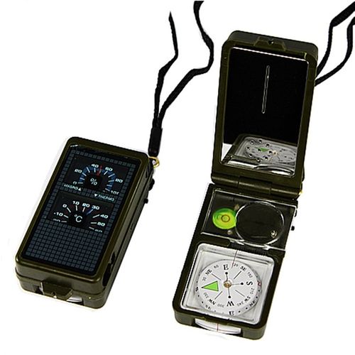 专业户外军定向越野多功能指南针带镁棒手电口哨放大镜T10指北针