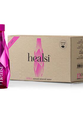 healsi/赫稀葡萄牙原装进口天然矿泉水整箱粉色500ml*12瓶/箱装