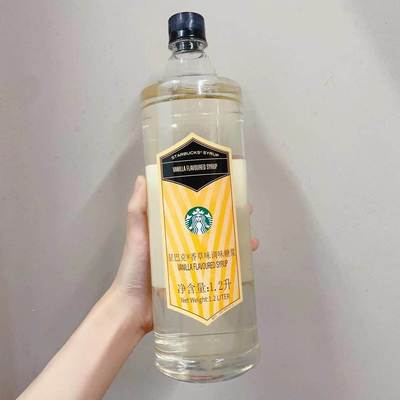 香草味糖浆星巴克门店专用调味蔗糖1.2L咖啡伴侣正品代购泵头可选
