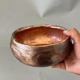 铜壶承手工锤纹紫铜复古建水加厚茶洗干泡台壶托大号茶具配件 中式
