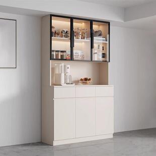 餐边柜实木靠墙一体现代简约家用多功能收纳储物柜客厅高款茶水柜