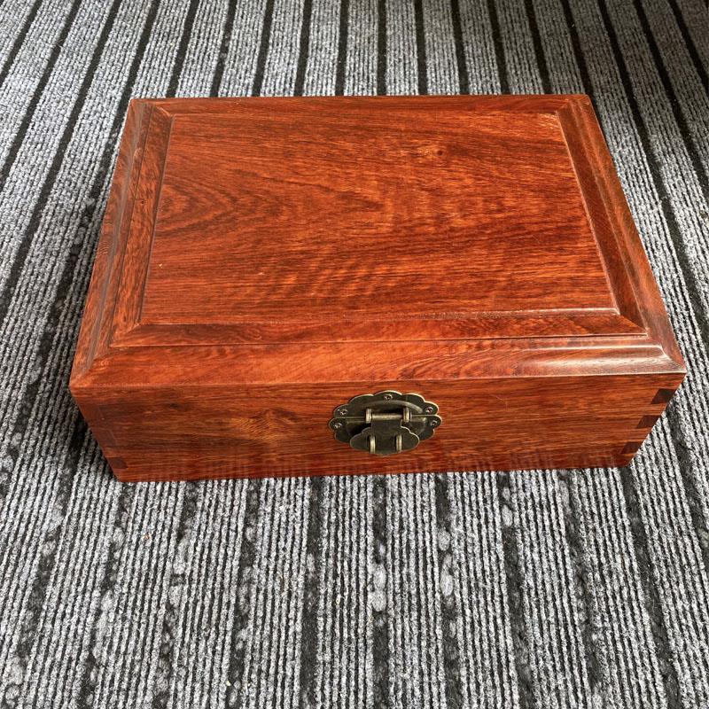 缅甸花梨木首饰盒大果紫檀文玩箱中式实木饰品盒子珠宝箱子礼品盒