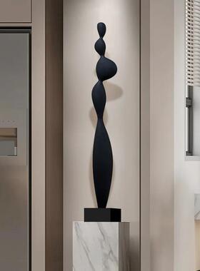 现代简约雕塑轻奢高级感客厅玄关落地瘦高款细长型壁龛摆件工艺品