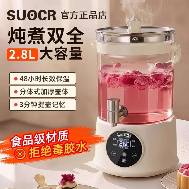 德国2025新款养生壶桶炖煮一体花茶壶3L大容量家用多功能煮茶器