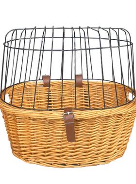 大宠物11927筐柳编车篮宠物唛狗猫柳藤车篮骑行用品自车车配件筐