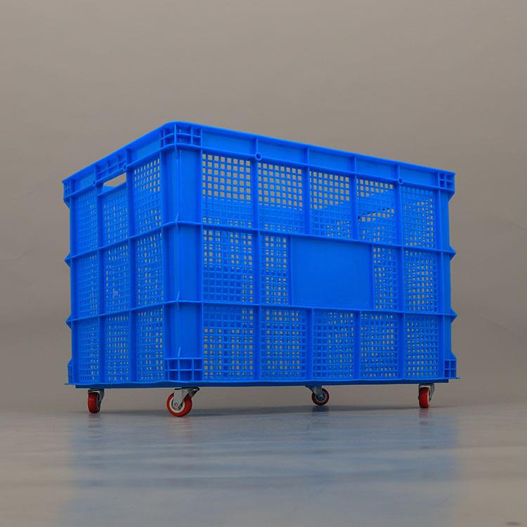筐厂家加周厚带轮子KLB周转箱服装物仓储流大号塑料转筐