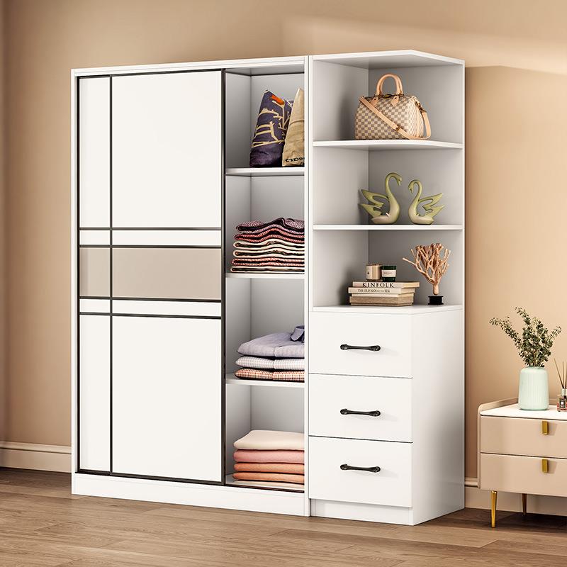 衣柜室家用拉推卧门实木现代简约小户型出租房用BXJ装儿童简易组