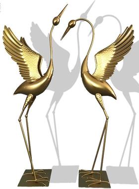 创意摆件铁园艺工园艺品仙鹤水婚庆庭院公商场造景水池景花装WLY-