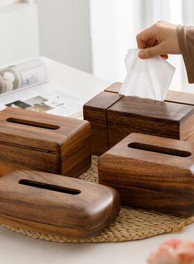 胡桃木纸盒简约AL100093家用餐桌抽纸盒客厅公室车巾抽载实办木酒