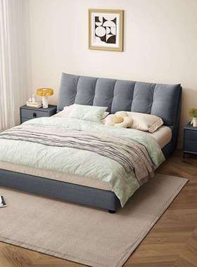 朵大云布艺床2025新款简约现代小户型61729泡芙简约主卧室双人床