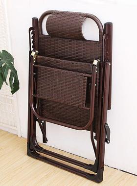 藤椅夏凉躺椅午睡阳台家用编45203休闲人椅靠背懒人老椅子折叠午