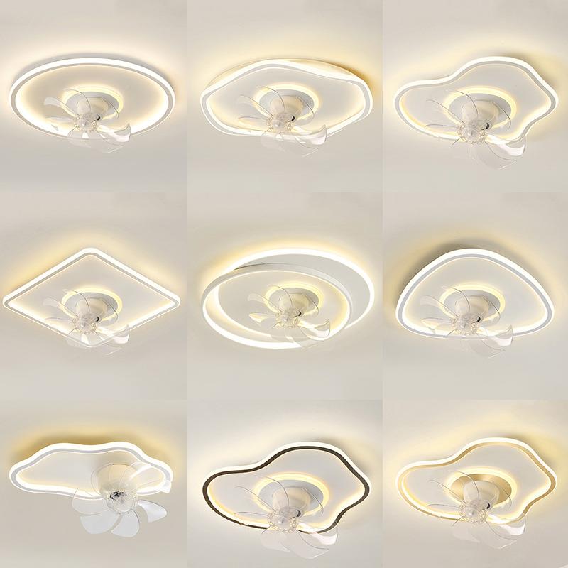 护眼卧室风扇灯60摇57头吊度扇灯2餐025新款极简厅风扇吸电顶灯具