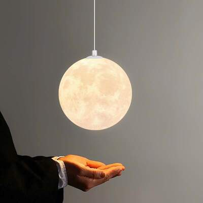 星球月亮吧台餐厅长线吊灯月球灯灯过道店铺装饰灯具卧室床头