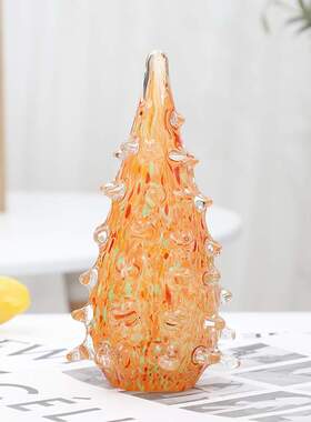 创意纯手工玻璃仿真圣诞树纯手工古法琉璃圣诞装饰摆件工艺品