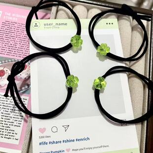 百搭仙女发圈 甜美小花头绳 四叶草清新发绳 ins森女马尾饰