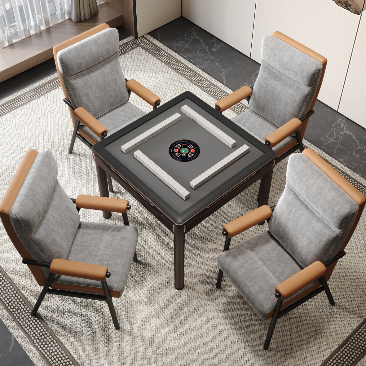 棋牌椅麻将椅子高靠背椅子四脚椅