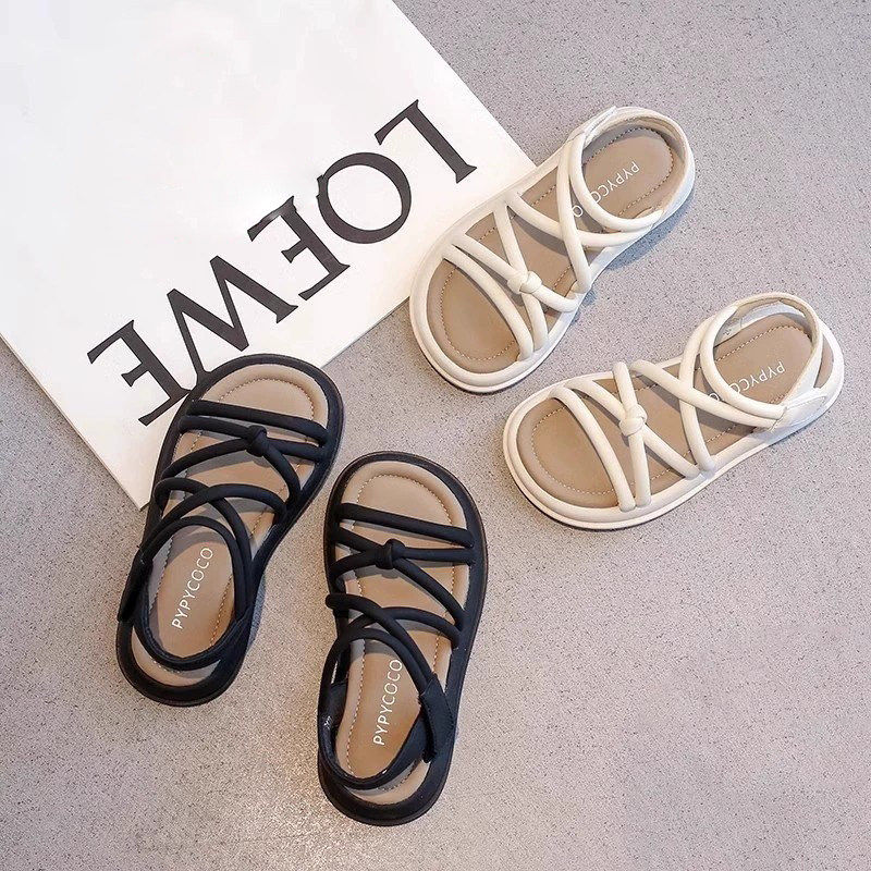 真皮女童凉鞋2026夏季新款爆款儿童女孩公主鞋中大童罗马鞋子软底