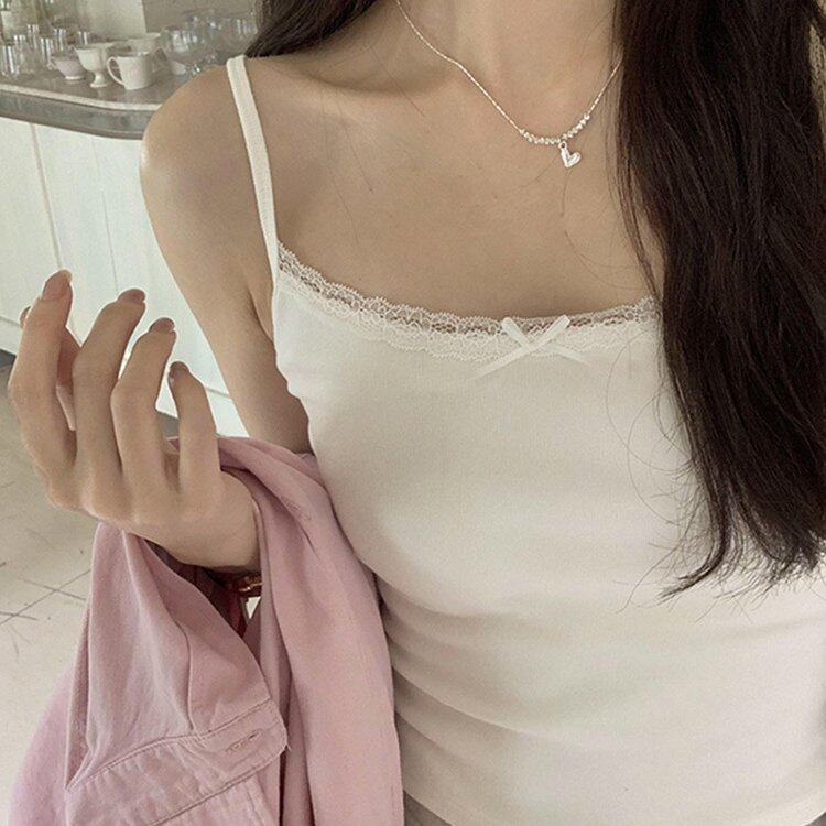 吊带小背心女纯棉弹力春夏季内搭打底外穿短款蕾丝无袖上衣女装潮