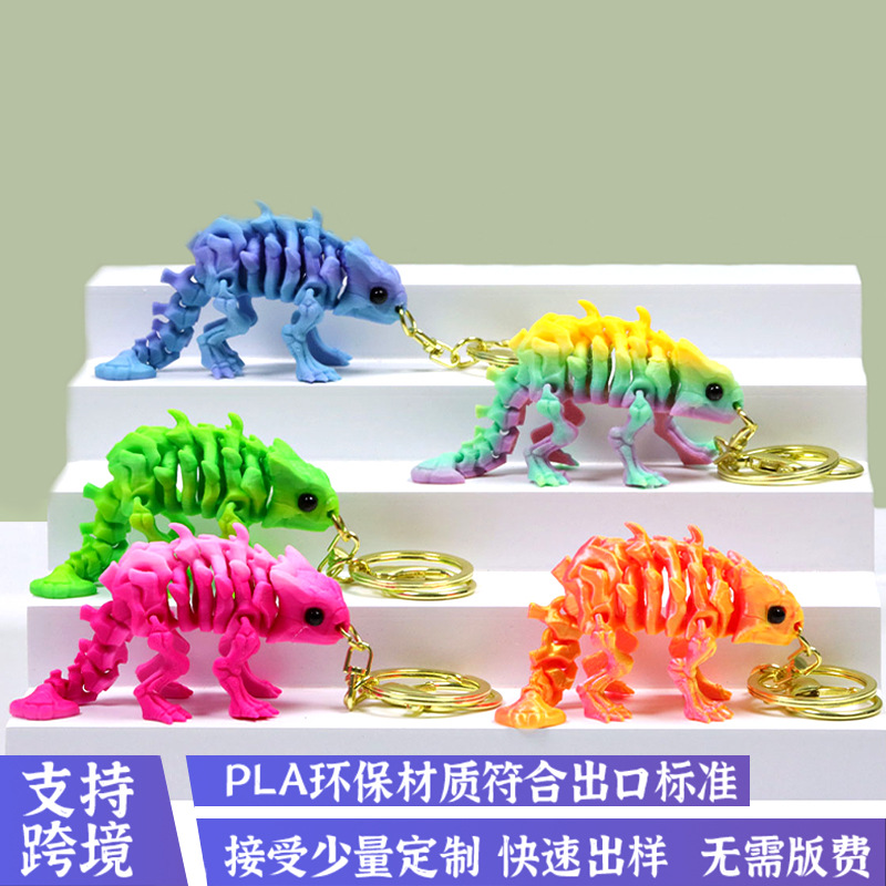 3D新款3d打印萌眼骨架龙立体