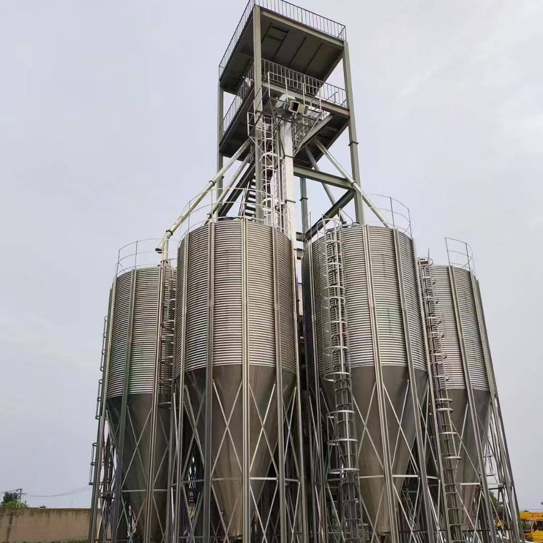 500吨稻谷钢板仓生产基地镀锌立筒仓鸡场用设计恒温全自动操作