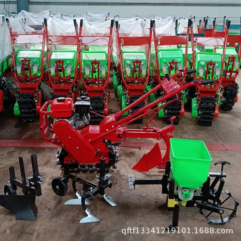 链辊开沟松土除草机汽油施肥播种一体机两驱7刀除草开沟微耕机