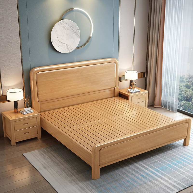 喜临门榉木实木床主卧1.8米双人床1.5现代简约原木1.35m1.2小户型