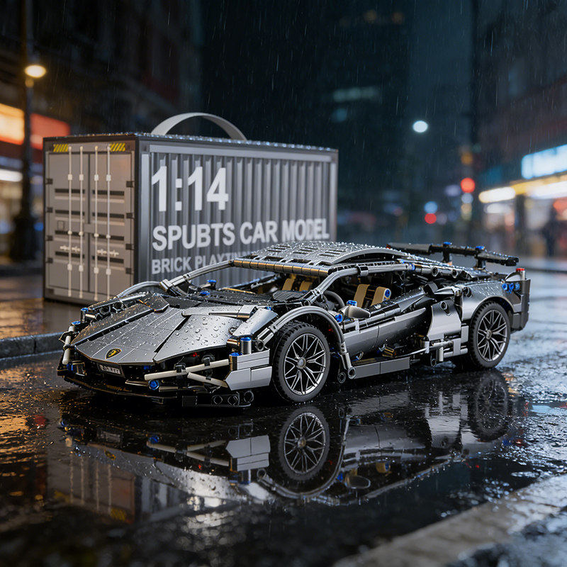 德国兰博基尼跑车赛车积木成人高难度拼装插儿童汽车玩具遥控模型