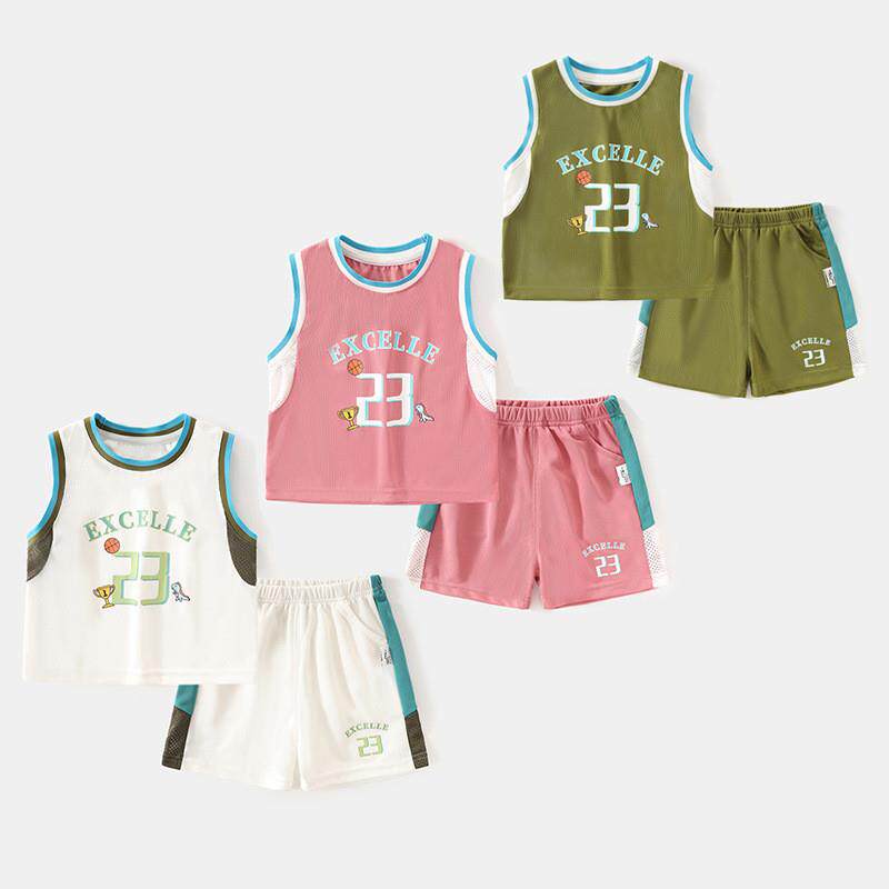 婴幼儿速干运动男童夏季装套装儿童篮球服宝宝背心凉感休闲两件套