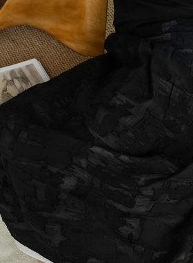 NOD NOT NO双层撞色天丝棉提花拉丝肌理面料鱼骨造型高腰半身裙