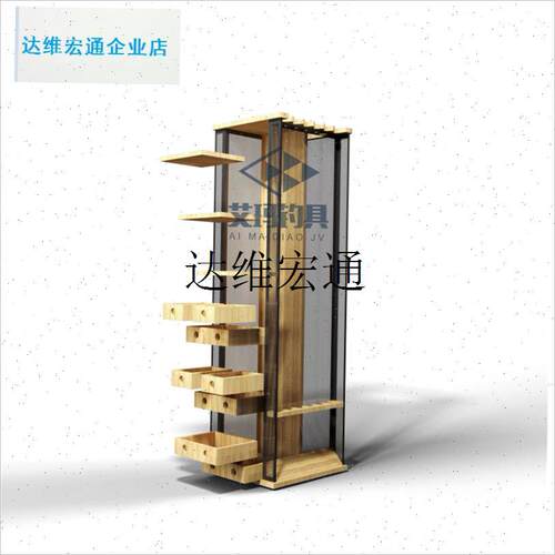 IEMA实木渔具柜收纳组合展示架多功能路亚N竿架海钓鱼竿展柜家用,