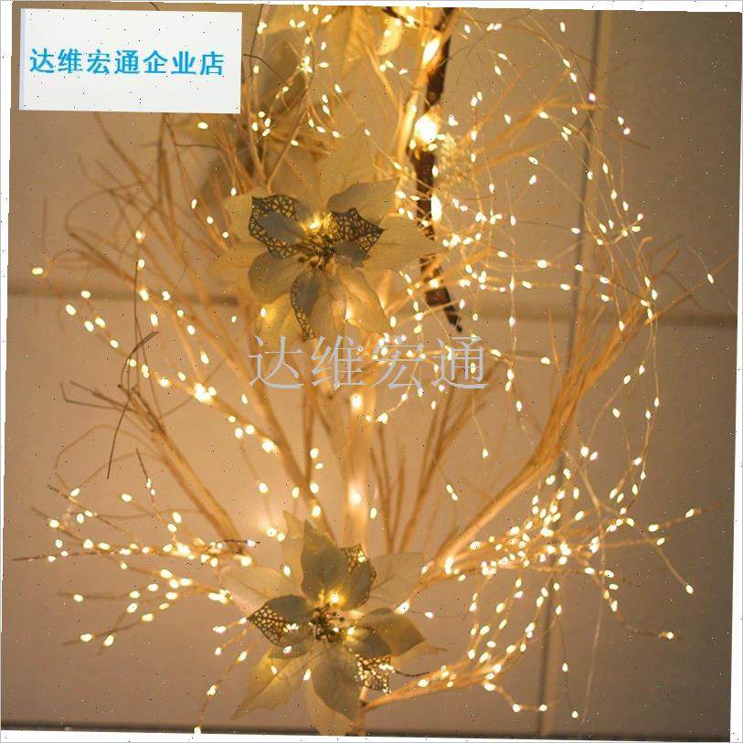 ed树藤彩灯闪灯灯串马尾灯插电C太阳能户外婚庆节日马尾铜丝灯串.