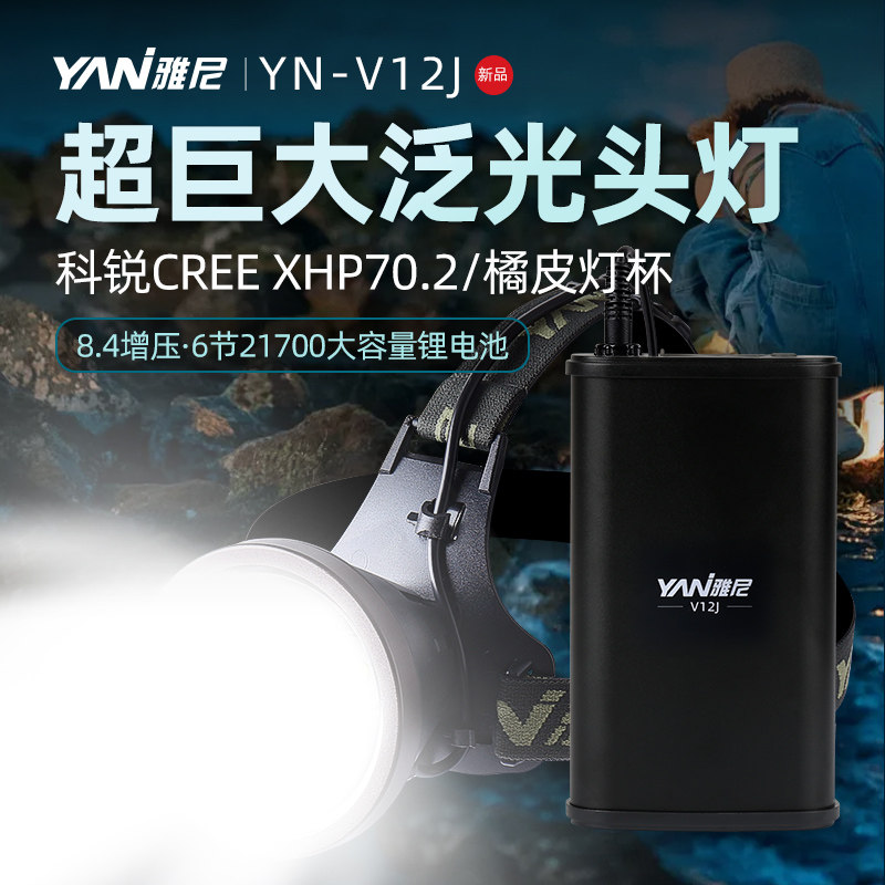 雅尼分体式强光头灯橘皮灯杯泛光图片