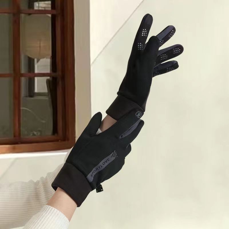 冬季运动户外保暖手套男女防水骑车防寒加绒触屏手套