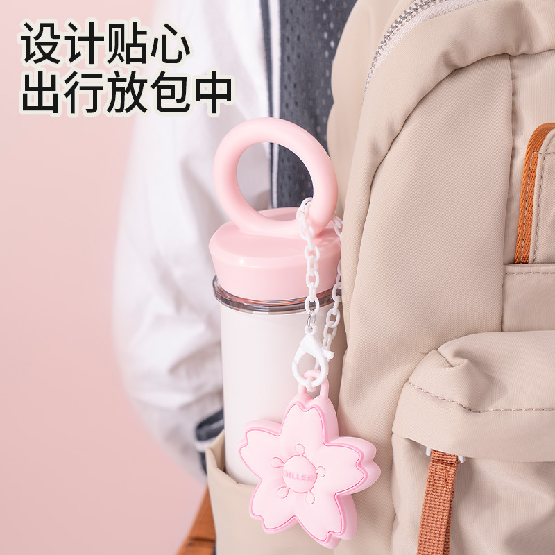 diller樱花保温杯女生高颜值可爱水杯熊猫焖烧杯生日纪念礼物