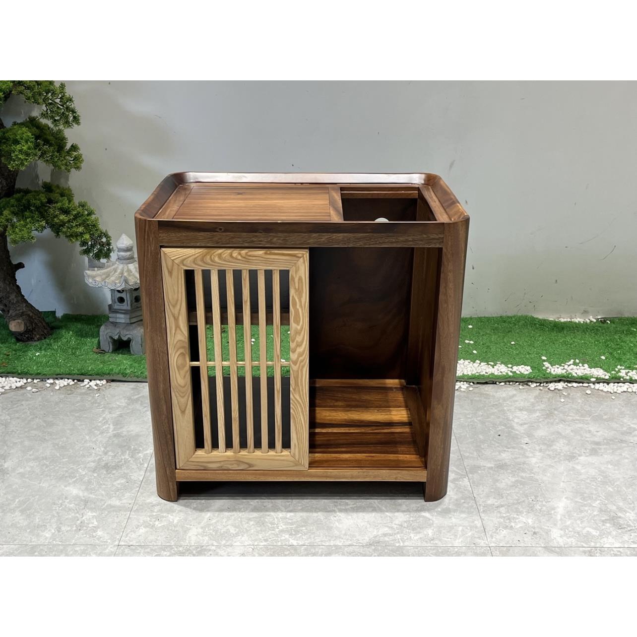 南美胡桃木茶水柜移动茶桌家用茶几茶边柜客厅茶水台收纳柜餐柜