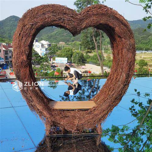 户外花园鸟巢拍照打卡秋千落地式网红鸟巢庭院酒店秋千椅室外吊篮