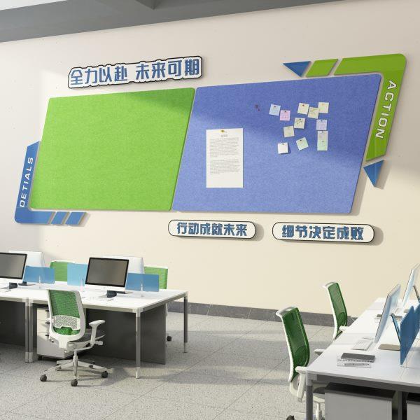 毛毡板公告栏办公室墙面装饰企业文化墙贴员工位氛围布置宣传展示