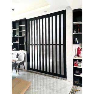 铝合金折叠门推拉门无下轨开放式厨房卫生间阳台隐形伸缩车库移门