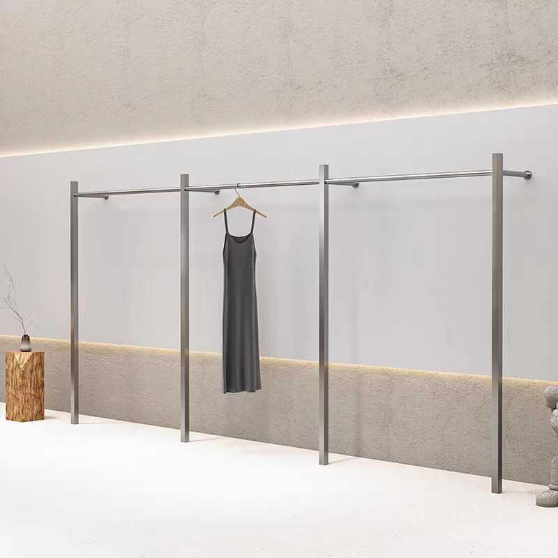 女装服装店展示架落地式陈列货架子上墙壁挂专用不锈钢婚纱挂衣架