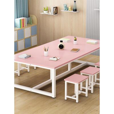 小学生绘画桌幼儿园课桌椅辅导班美术培训桌彩色学习桌手工补习班