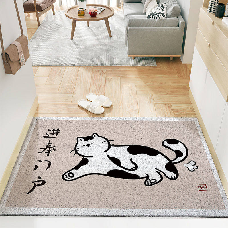 简约卡通猫咪入户门地垫厨房耐脏脚垫家用丝圈防滑pvc可擦洗脚垫,居家布艺,地毯,淘宝优惠券,粉丝福利购,淘宝优惠卷