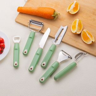 304不锈钢厨房多功能小工具套装水果刀削皮器鱼鳞刮刀刮皮套装