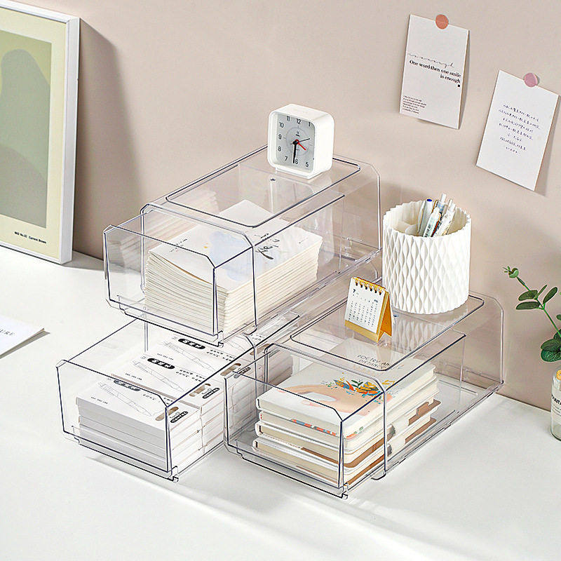抽拉桌面收纳盒透明亚克力杂物筐公室卧室宿舍抽屉防尘整理盒,收纳整理,首饰盒,淘宝优惠券,粉丝福利购,淘宝优惠卷