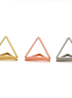 32mm大号三角形名片夹金属便签夹金色相片夹公留言夹创意桌号夹